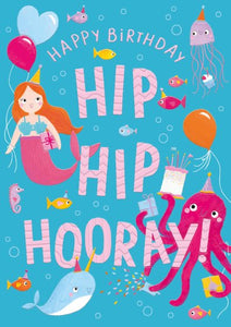 Birthday Girl Underwater Party Card