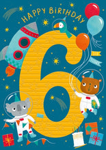 Load image into Gallery viewer, Astronauts 6th Birthday Card
