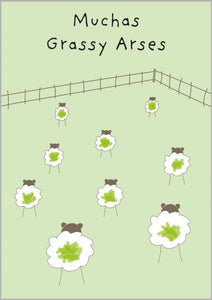 Muchas Grassy Arses Blank Card