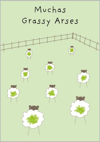 Muchas Grassy Arses Blank Card