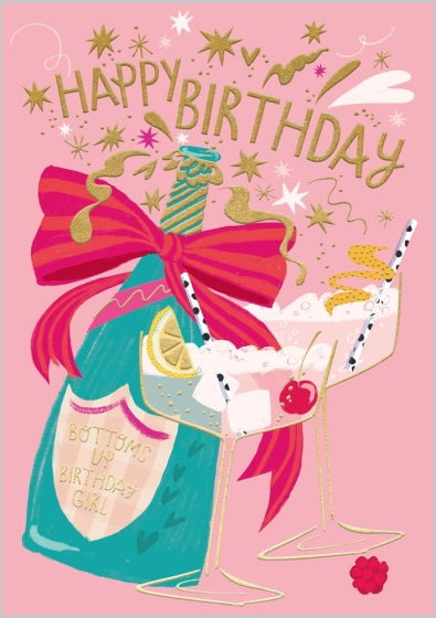 Champagne Glasses Birthday Card