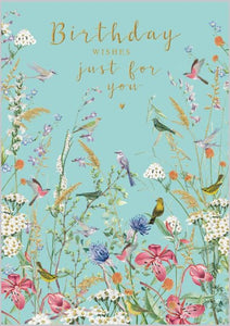 Wildflower Birds Birthday Card