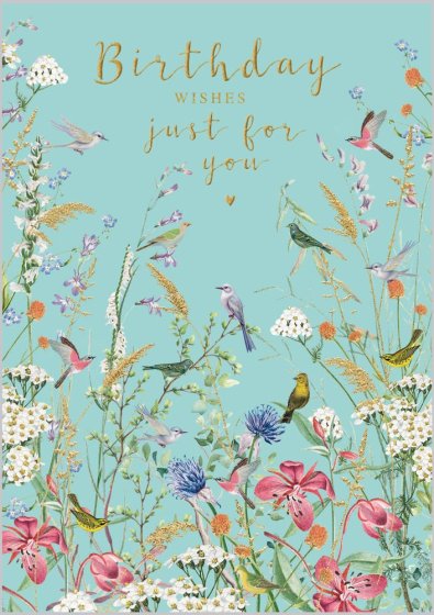 Wildflower Birds Birthday Card