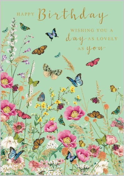 Butterfly Meadow Birthday Card