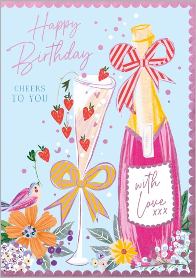 Champagne Fizz Birthday Card