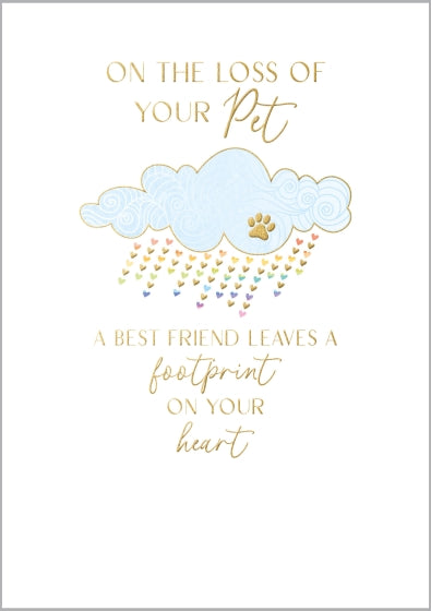 Loss Of Your Pet Footprint Sympathy Card