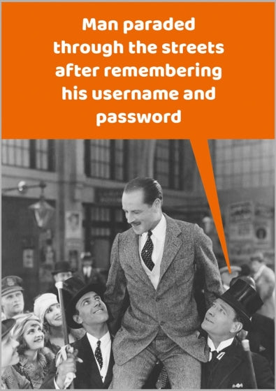 Username And Password Blank Card