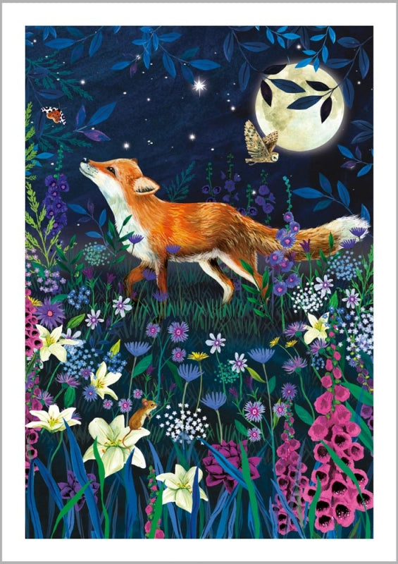 Moonlit Fox Blank Card
