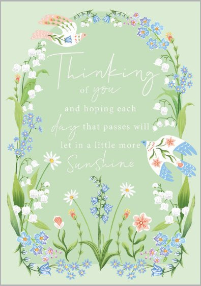 Floral Bordered Thinking Of You Card