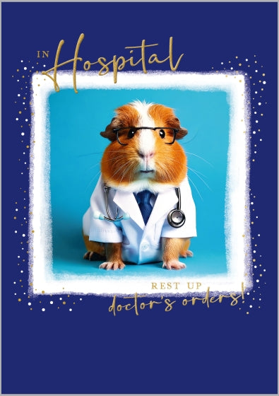 In Hospital Guinea Pig Get Well Soon Card