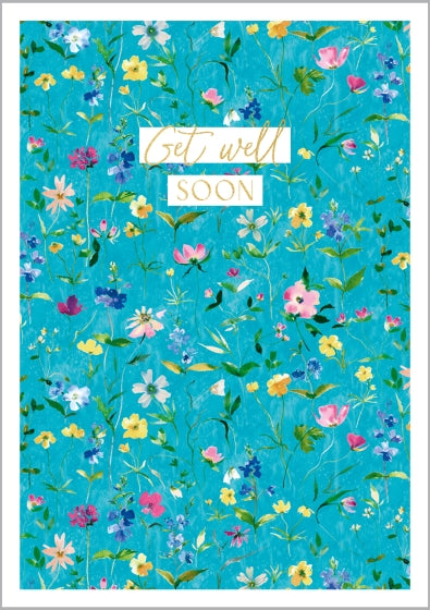 Ditsy Floral Get Well Soon Card