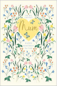 Floral Heart Mum Birthday Card