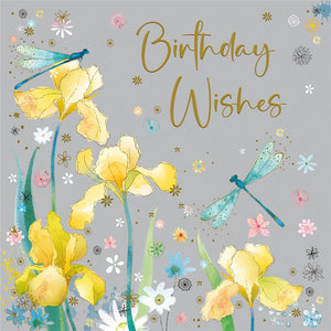 Birthday Wishes Yellow Flower Card