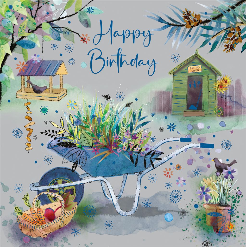 Gardening Wheelbarrow Birthday Card