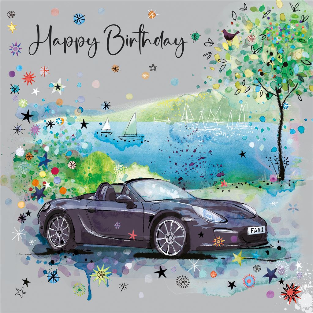 Lakeside Car Birthday Card