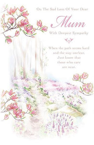 Pink Tree Blossom Mum Sympathy Card