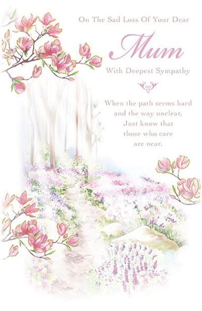 Pink Tree Blossom Mum Sympathy Card