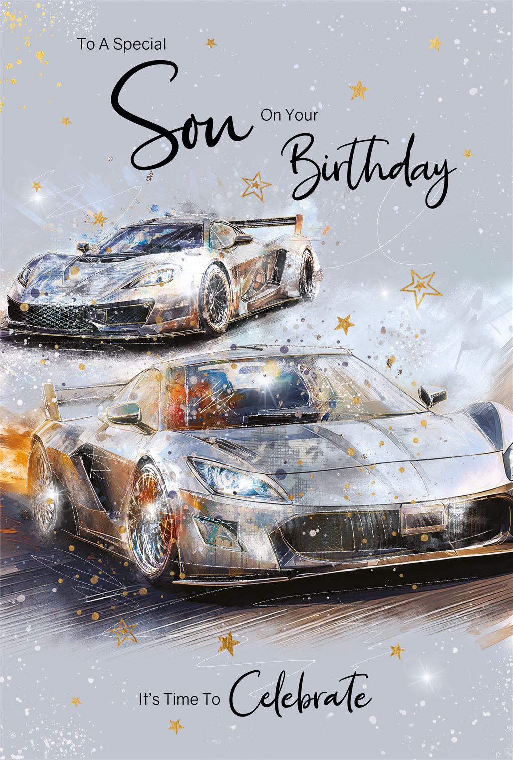 Son Racing Cars Birthday Card