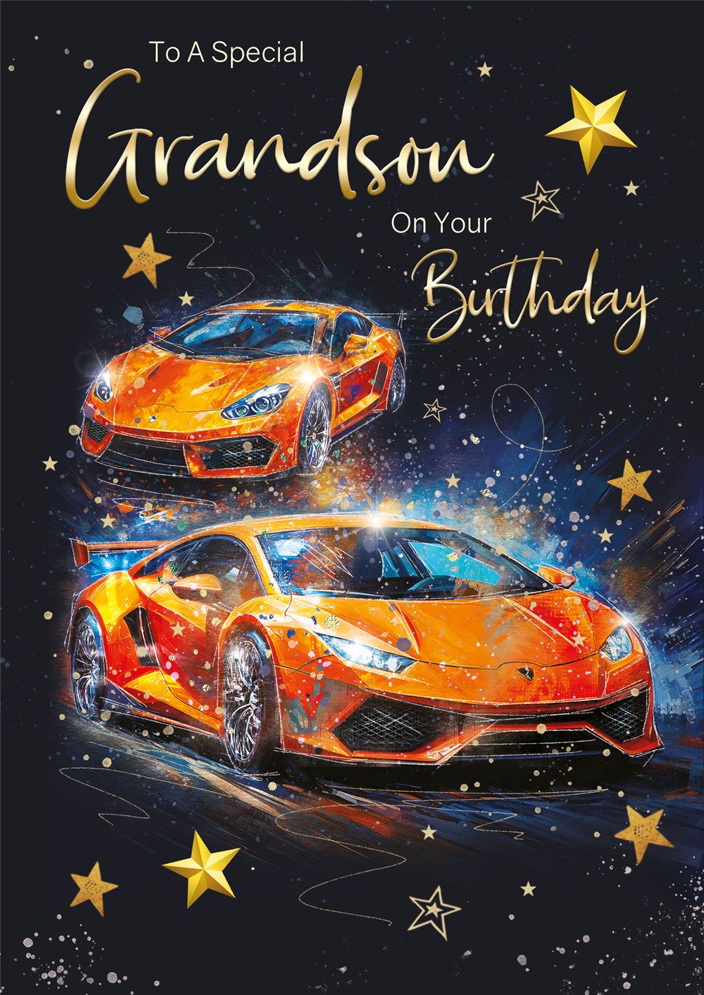 Special Grandson Racing Cars Birthday Card