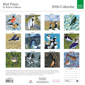 BIRD PRINTS 2026 CALENDAR