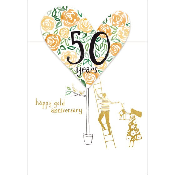 3D Golden Anniversary Card