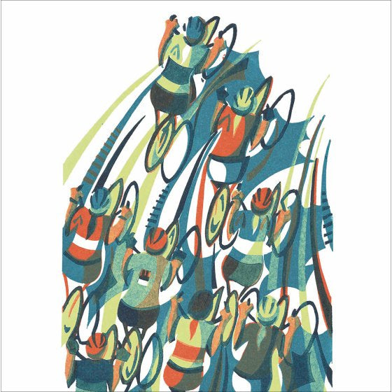 Paul Cleden Cyclists Blank Card