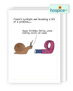 Frank & Sheila Snail Humour Blank Card