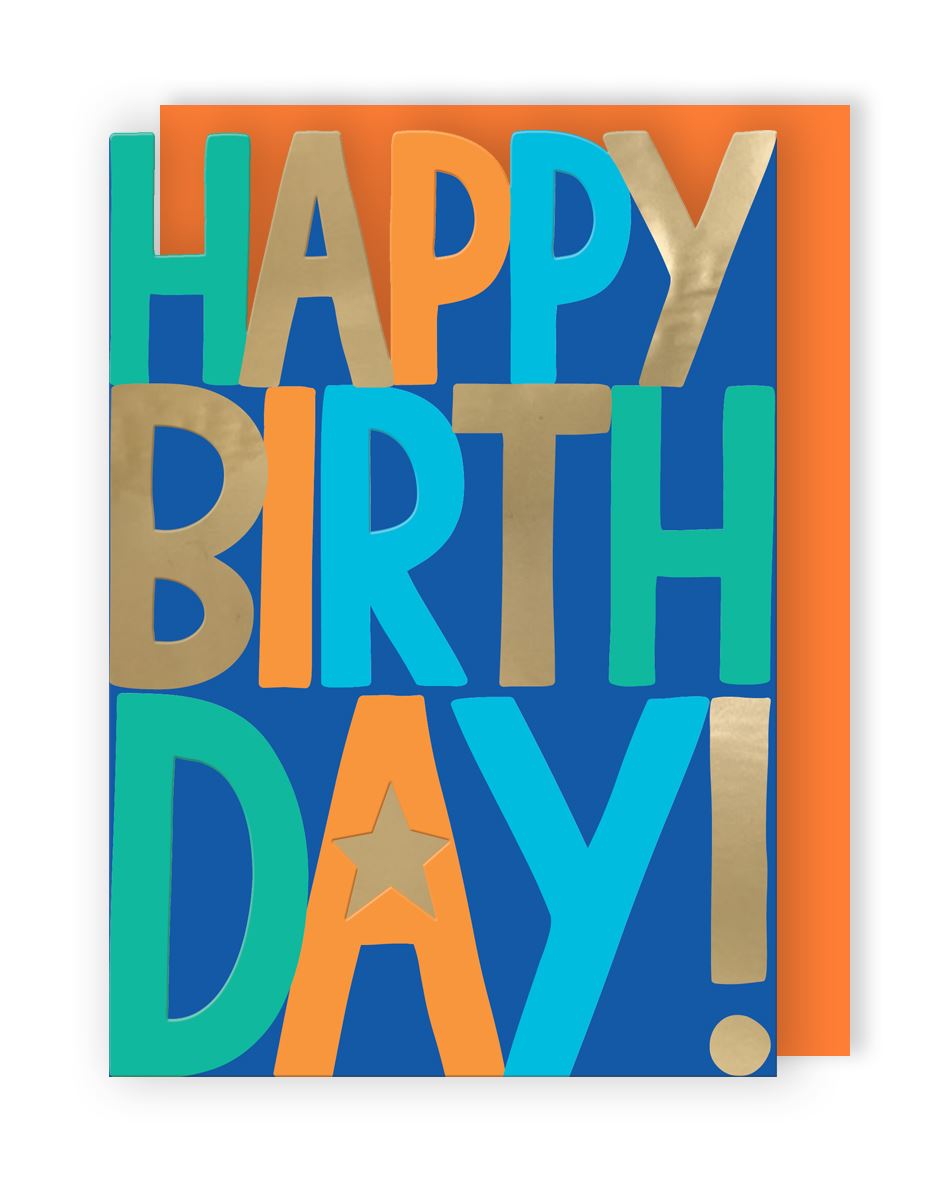 Neon Happy Birthday Card