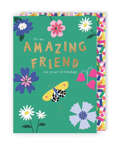 Flowers Amazing Friend Birthday Card
