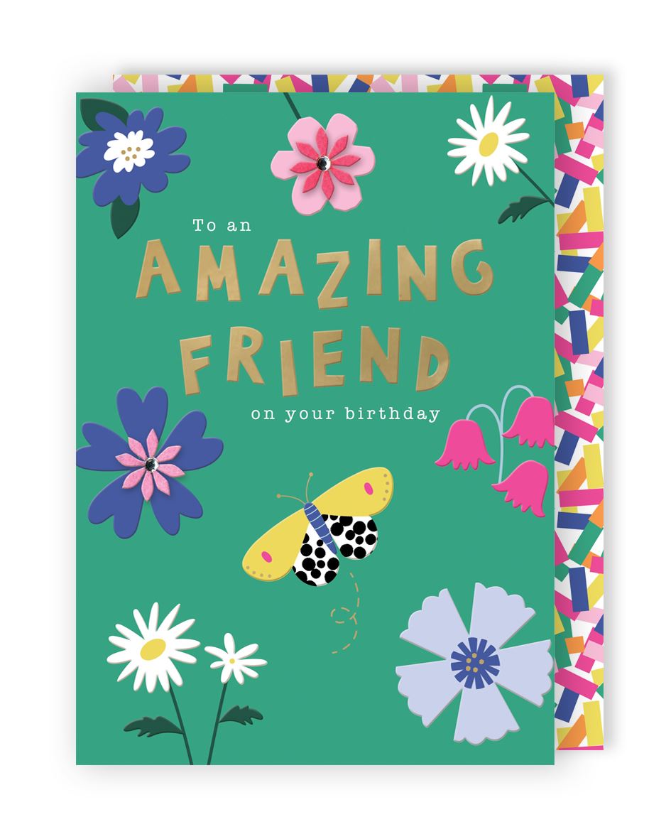 Flowers Amazing Friend Birthday Card