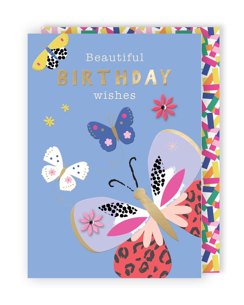 Butterflies Birthday Wishes Card