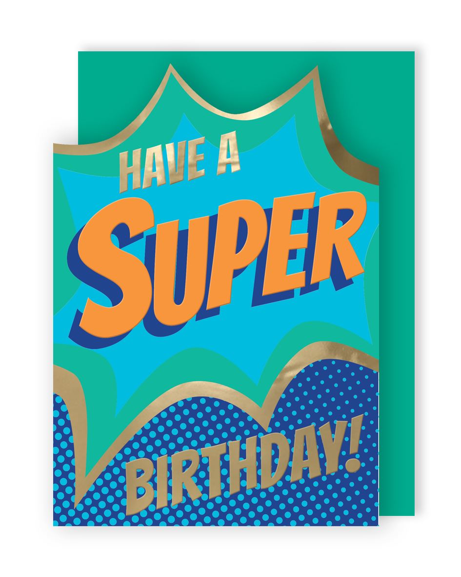 Neon Super Birthday Card