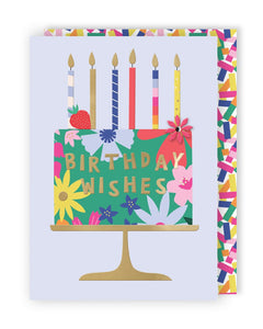 Candles And Cake Birthday Wishes Card