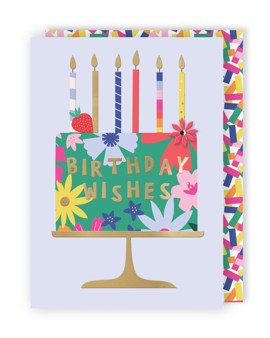 Candles And Cake Birthday Wishes Card