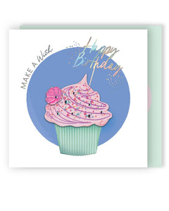 Cupcake Make A Wish Birthday Card