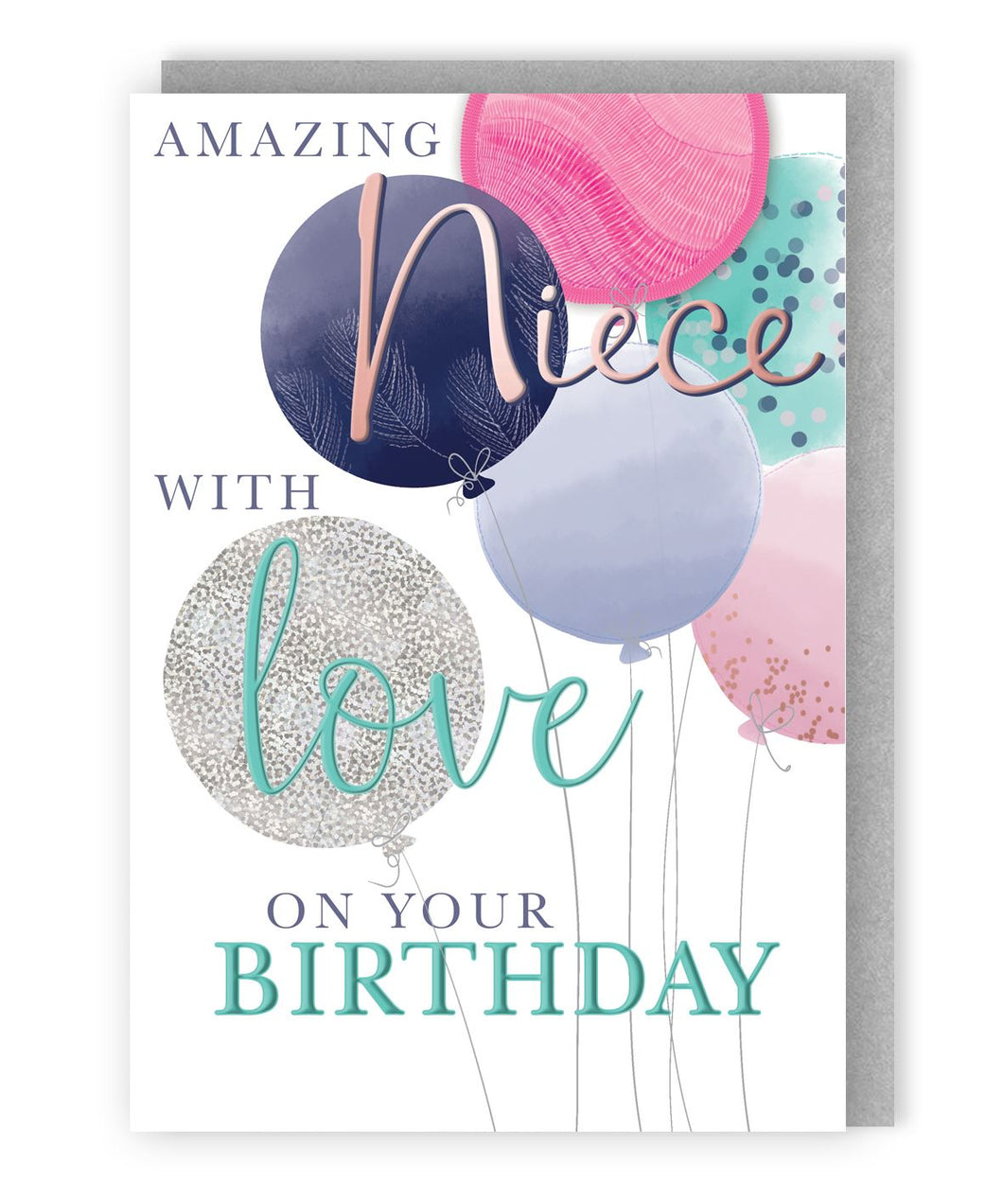 Amazing Niece Balloons Birthday Card