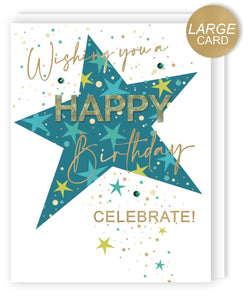 Happy Birthday Star 3D Letters Large Card