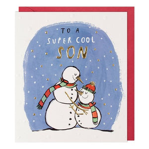 Super Cool Son Snowman Christmas Card