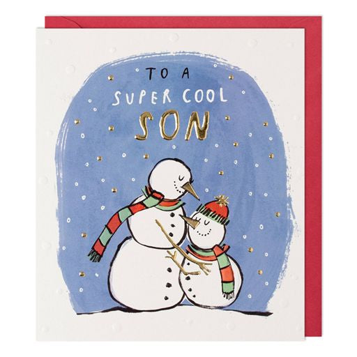 Super Cool Son Snowman Christmas Card