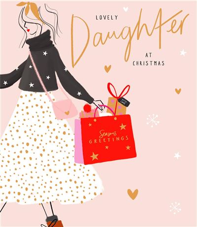 Girl with bag Daughter Christmas Card