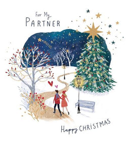 Romantic Winter Scene Partner Christmas Card