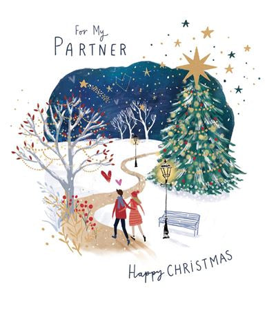 Romantic Winter Scene Partner Christmas Card
