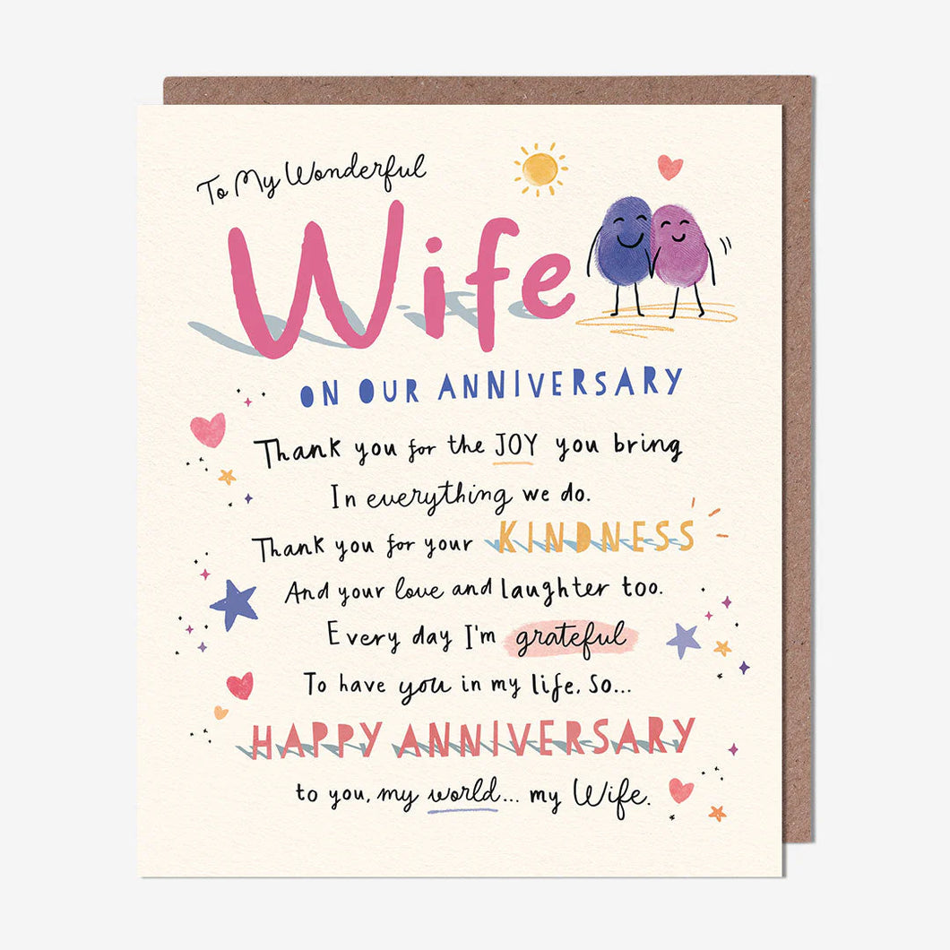 Wife My World Anniversary Card