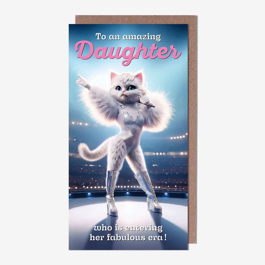 Cat Singing Daughter Birthday Card