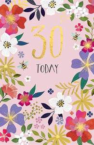Flowers 30th Birthday Card