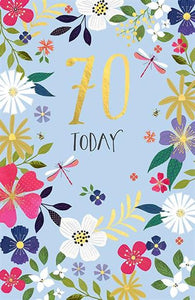 Flowers 70th Birthday Card