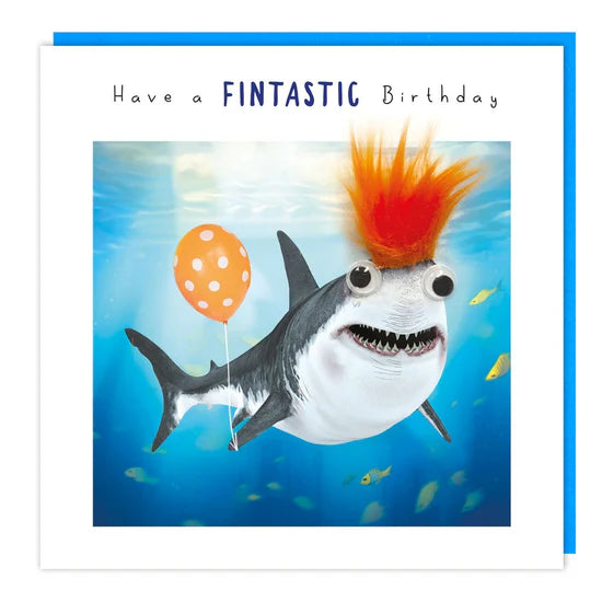 Fluff Shark Fintastic Birthday Card