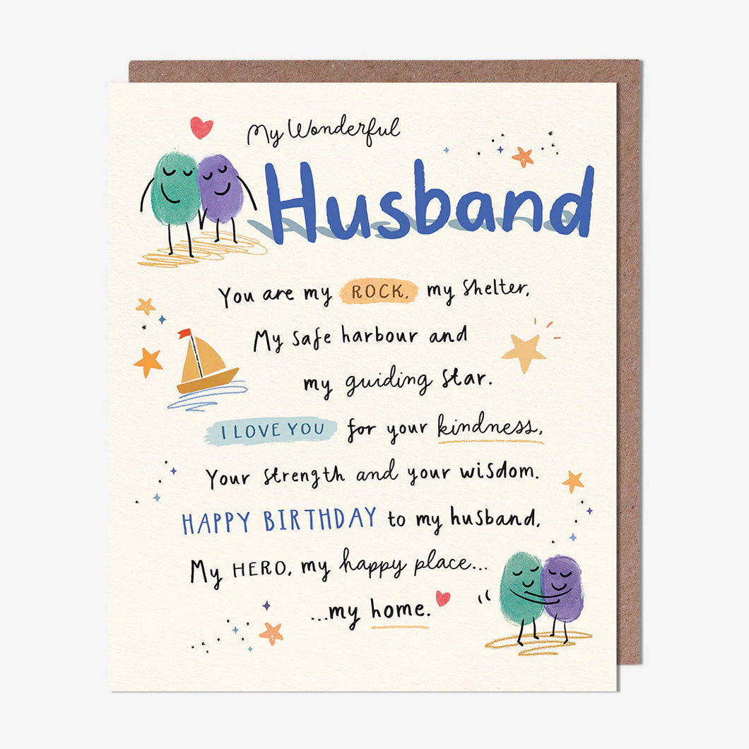 Husband You Are My Rock Birthday Card