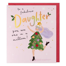 Load image into Gallery viewer, Xmas Tree Dress Daughter Christmas Card

