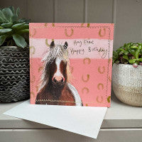 Load image into Gallery viewer, Horse Shoes Hay There Happy Birthday Card
